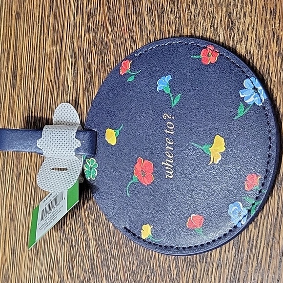 KATE SPADE NWT BLUE FLORAL LUGGAGE TAG - Picture 3 of 6